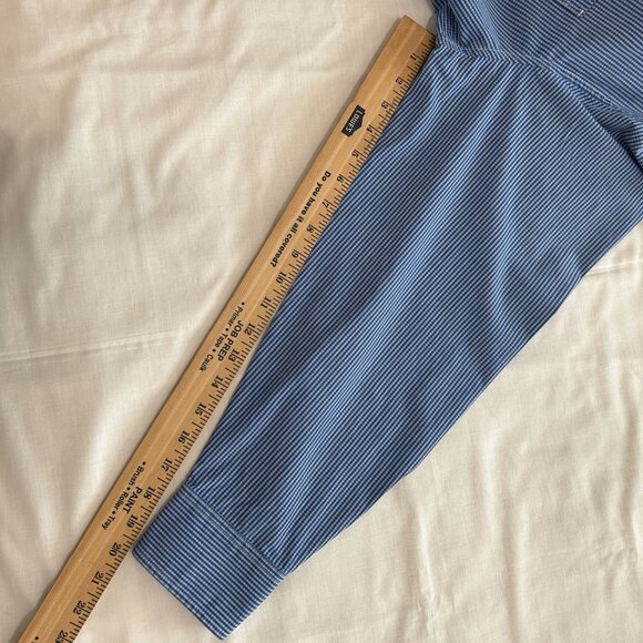 Izod Mens Shirt L Blue and White Button Up Long Sleeves - Picture 8 of 9